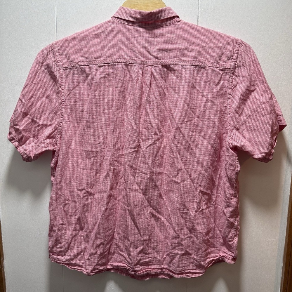 Tommy Bahama Shirt Mens XXL Linen Blend Pink Check Short Sleeve Button‎ Down - Picture 6 of 6